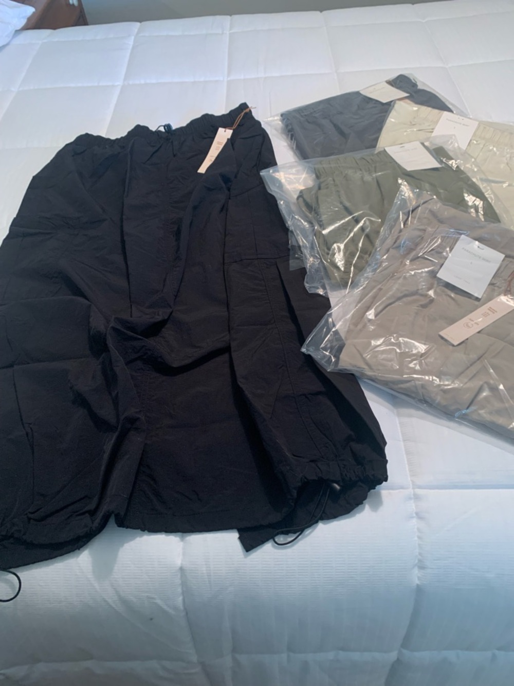 Parachute Cargo Skirts - Size L (12) - NWT - Black; Grey; Tan; Cream and Olive